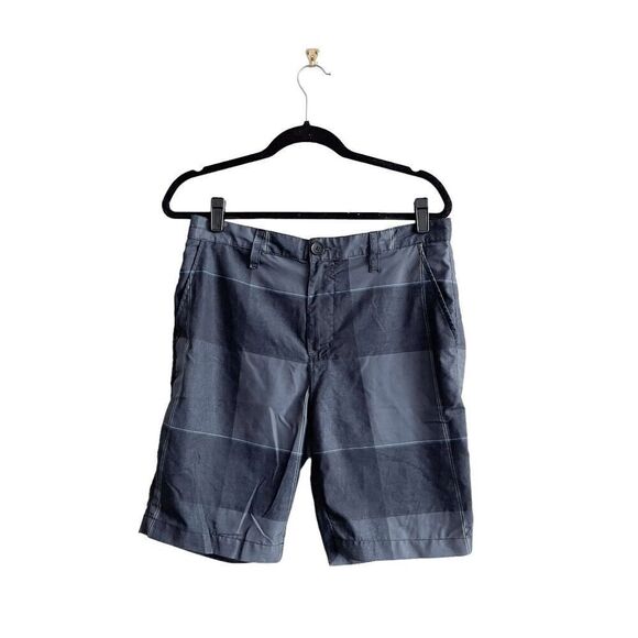 Billabong Men Shorts Platinum Hydro 4-Way Stretch Zip Front Checked Gray Size 31 - Picture 1 of 9
